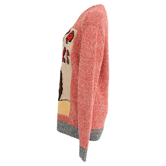 Stella McCartney x Yoshitomo Nara Intarsia Sweater In Red Organic Cotton - Picture 2 of 5